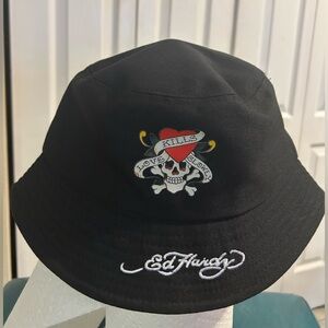 Ed Hardy Black Bucket Hat